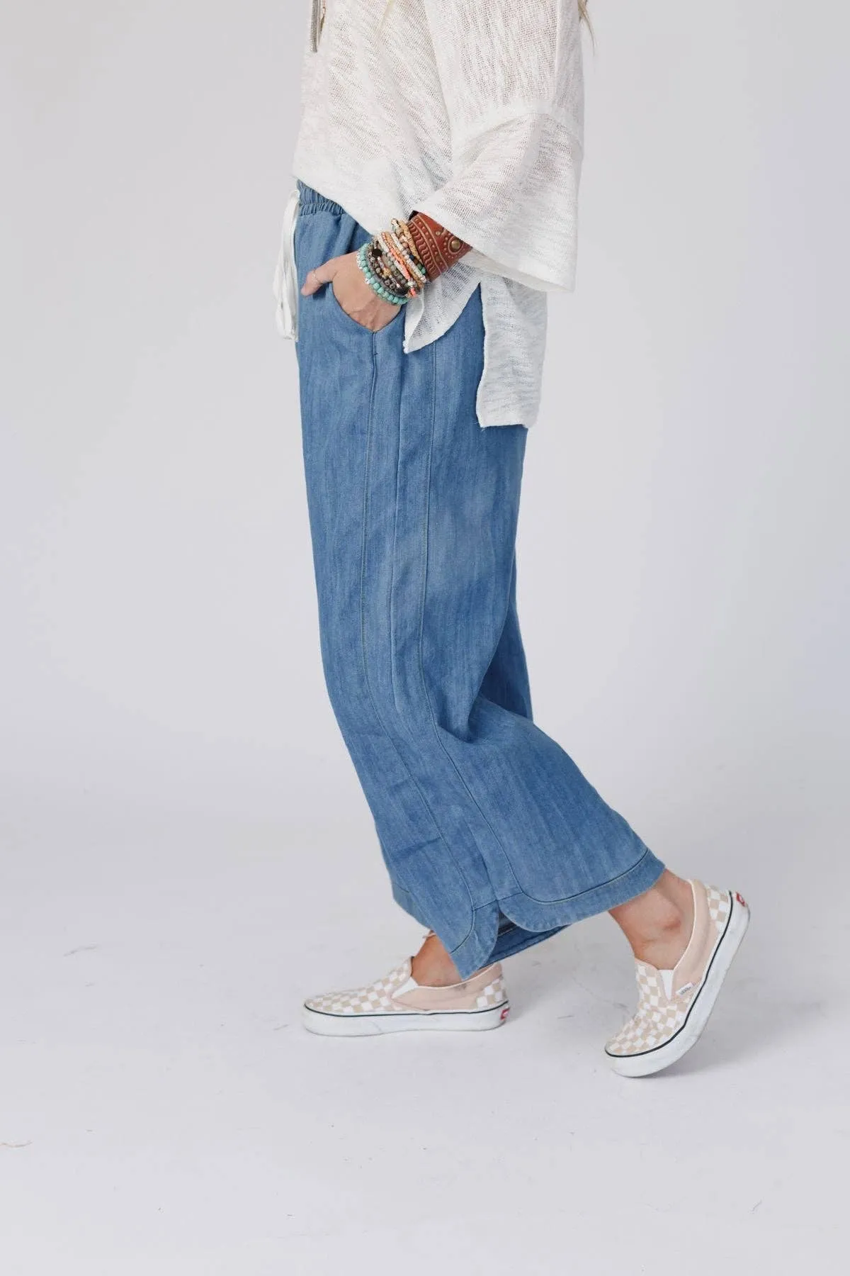 Eco-friendly Nest Pant So Cropped Leg Wide Comfy - Customer favorite - Denim Bird Three