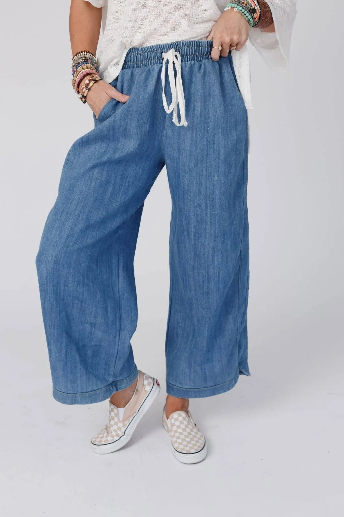 Eco-friendly Nest Pant So Cropped Leg Wide Comfy - Customer favorite - Denim Bird Three