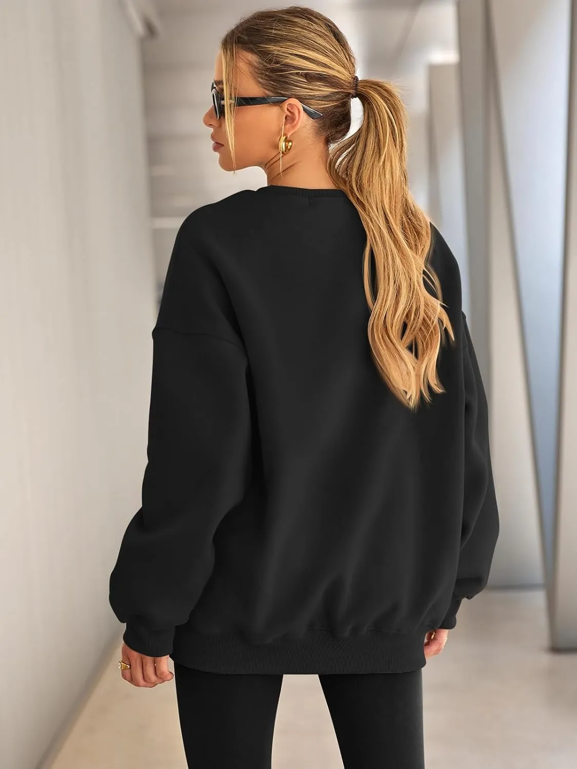 EFAN Womens Oversized Sweatshirts Hoodies Fleece Crewneck Sweaters Casual Tops Comfy Fall Fashion Outfits Winter Clothes 2025