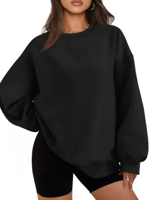 EFAN Womens Oversized Sweatshirts Hoodies Fleece Crewneck Sweaters Casual Tops Comfy Fall Fashion Outfits Winter Clothes 2025