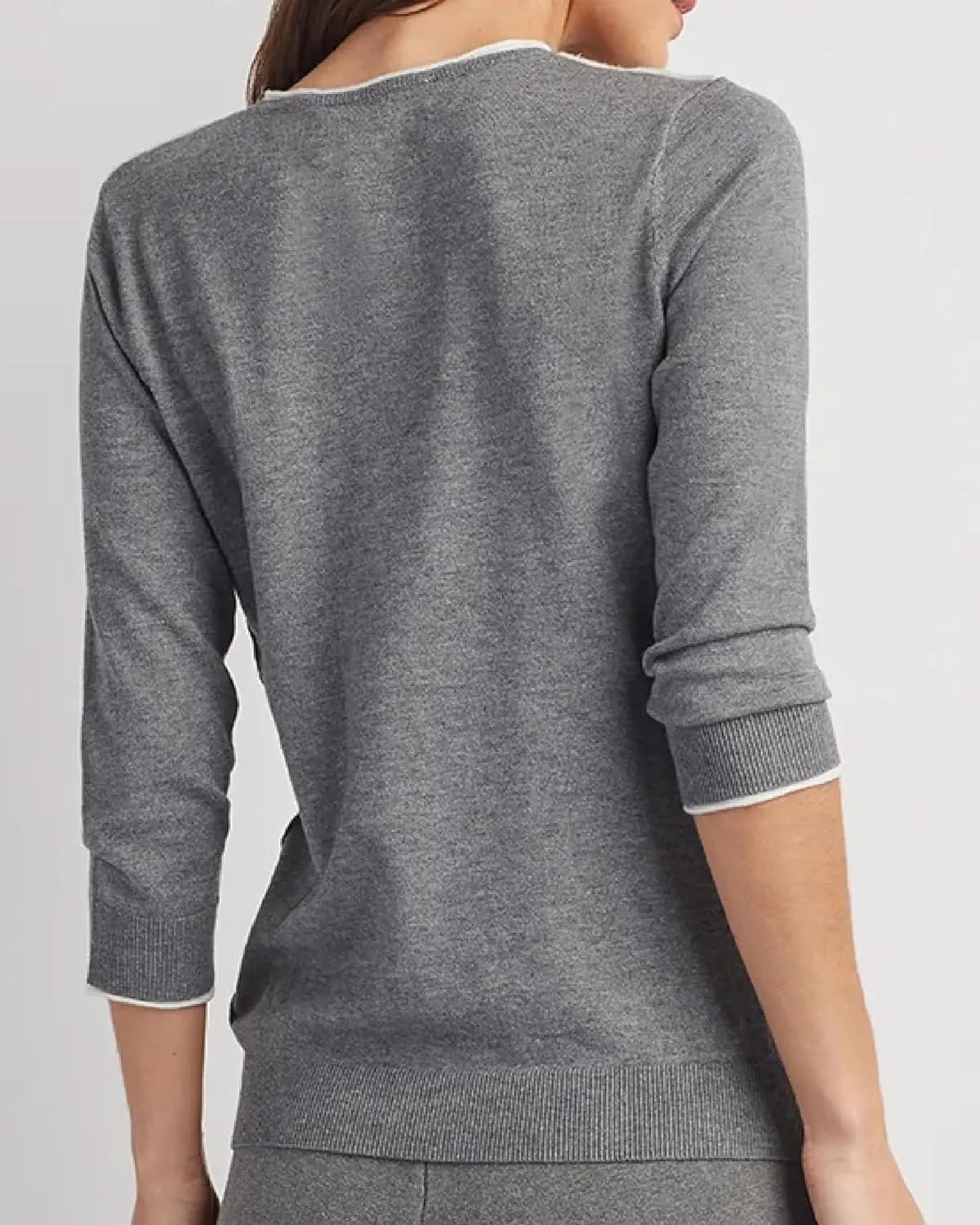 ELLEN TRACY Women's Crew Neck Sweater, Blair Long Sleeve Pullover Crewneck Top