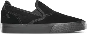 Emerica Boy's Wino G6 Slip-ON Youth Skate Shoe, Black/White/Gold, 10c Medium US Big Kid
