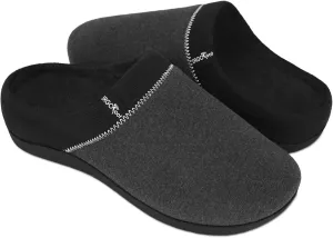 ERGOfoot Orthotic Slippers with Arch Support, Ideal for Plantar Fasciitis, Flat Feet, Heel Pain Relief, Slip on Clog Indoor Outdoor House Shoes with Anti-Skid Rubber Sole