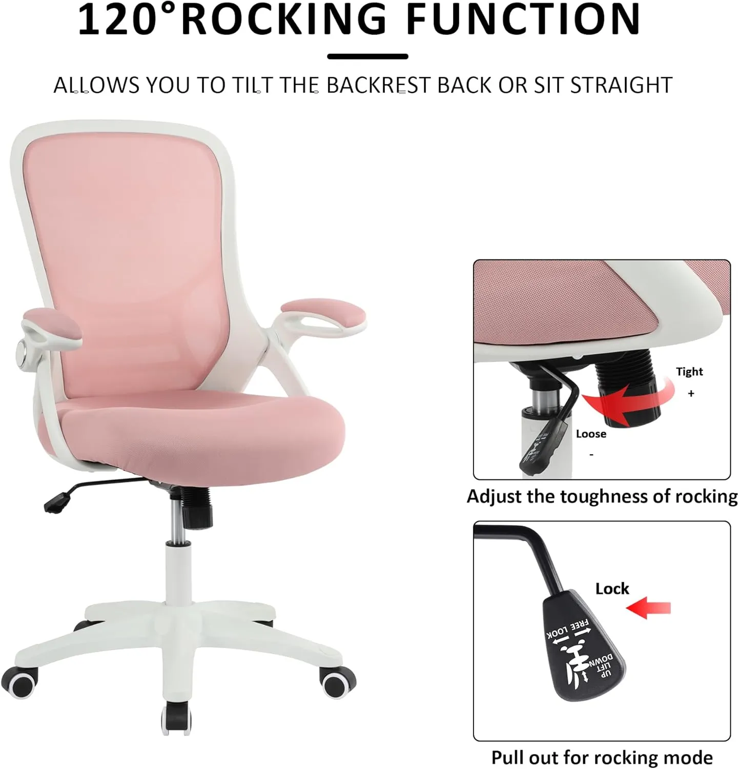 Ergonomic Office Chair, Comfy Desk Chair Mesh Office Chair Back Support Task Chair