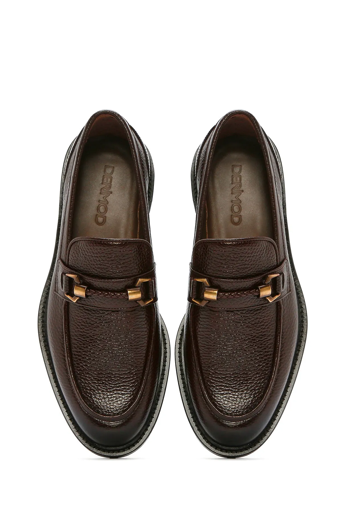 Erkek Kahverengi Deri Klasik Loafer