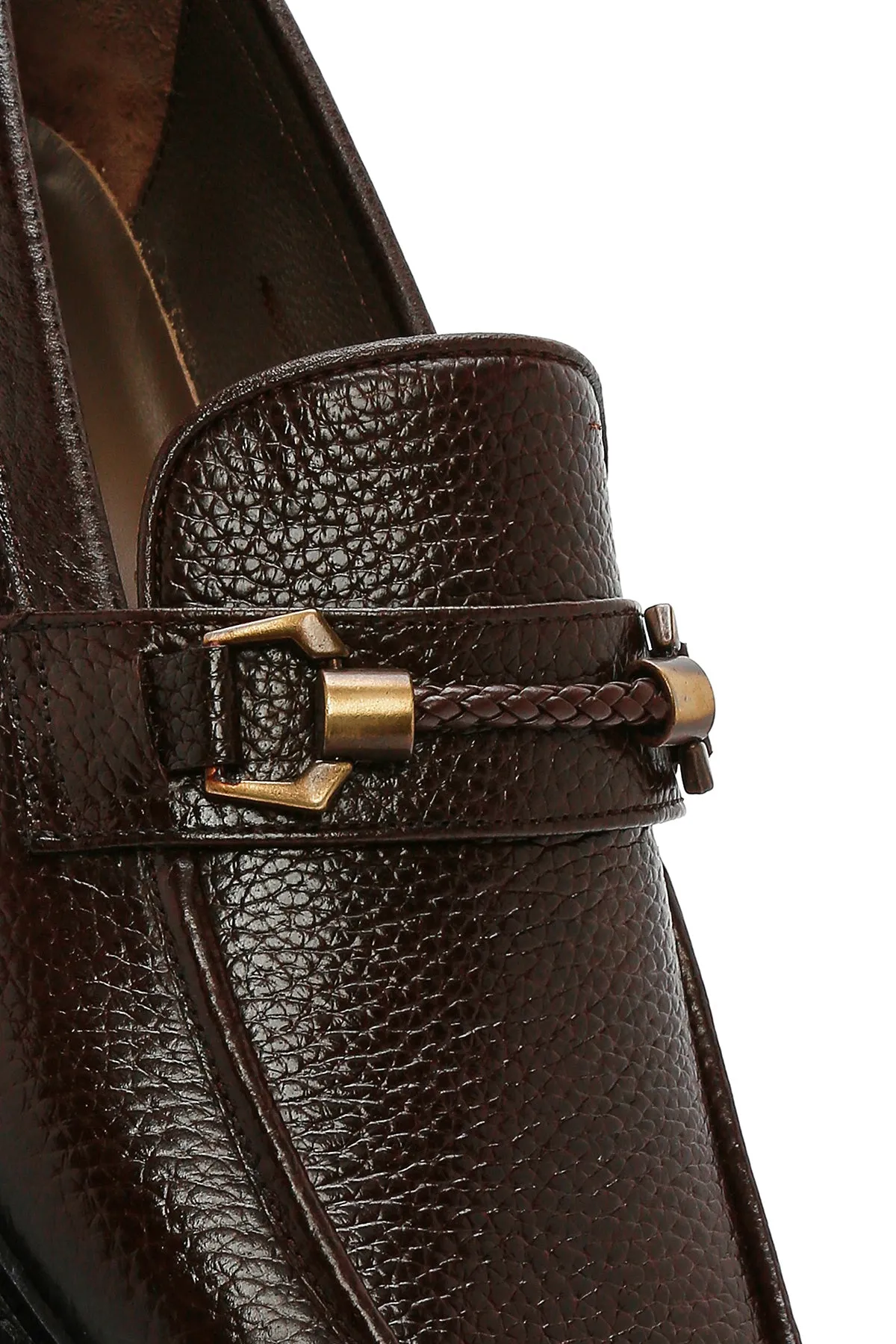 Erkek Kahverengi Deri Klasik Loafer
