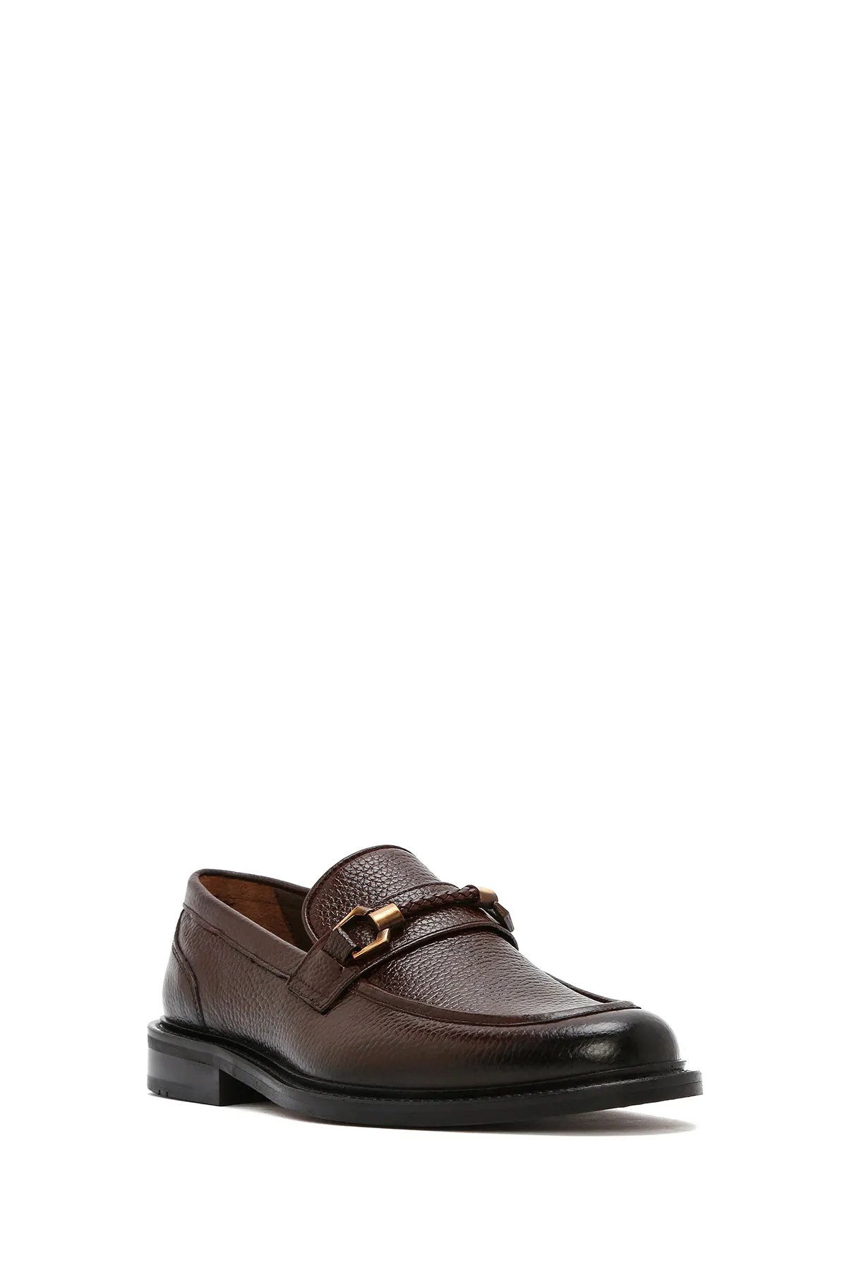 Erkek Kahverengi Deri Klasik Loafer