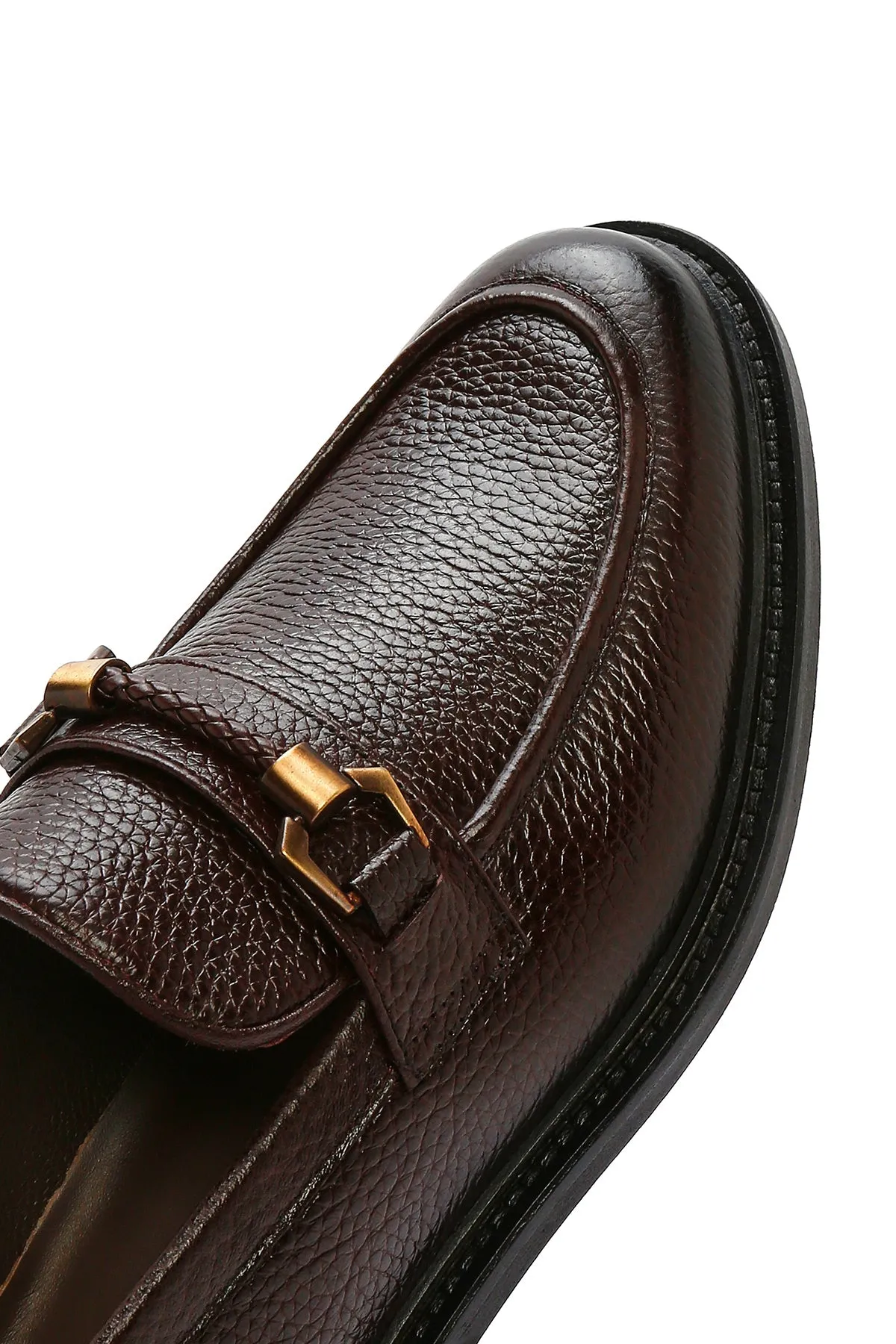 Erkek Kahverengi Deri Klasik Loafer