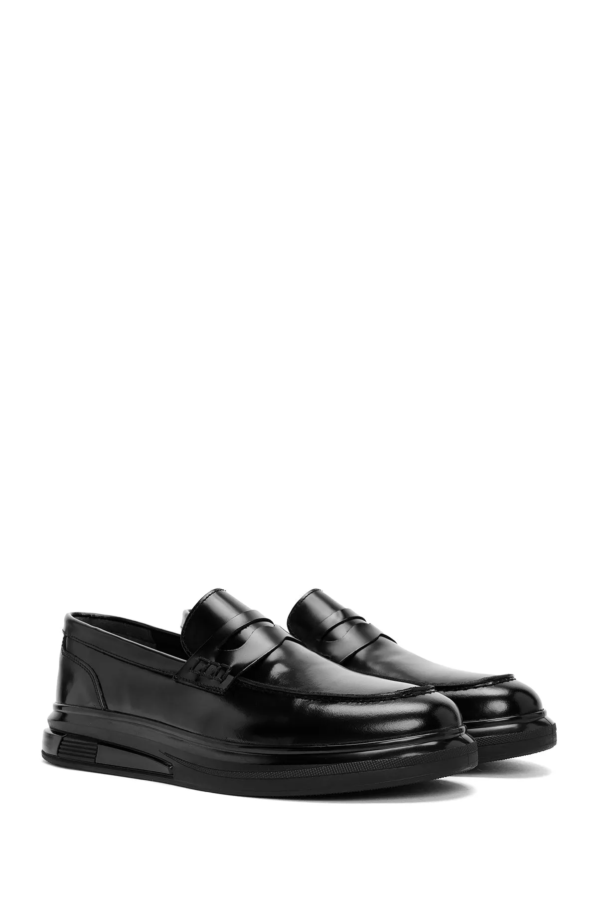Erkek Siyah Deri Casual Loafer