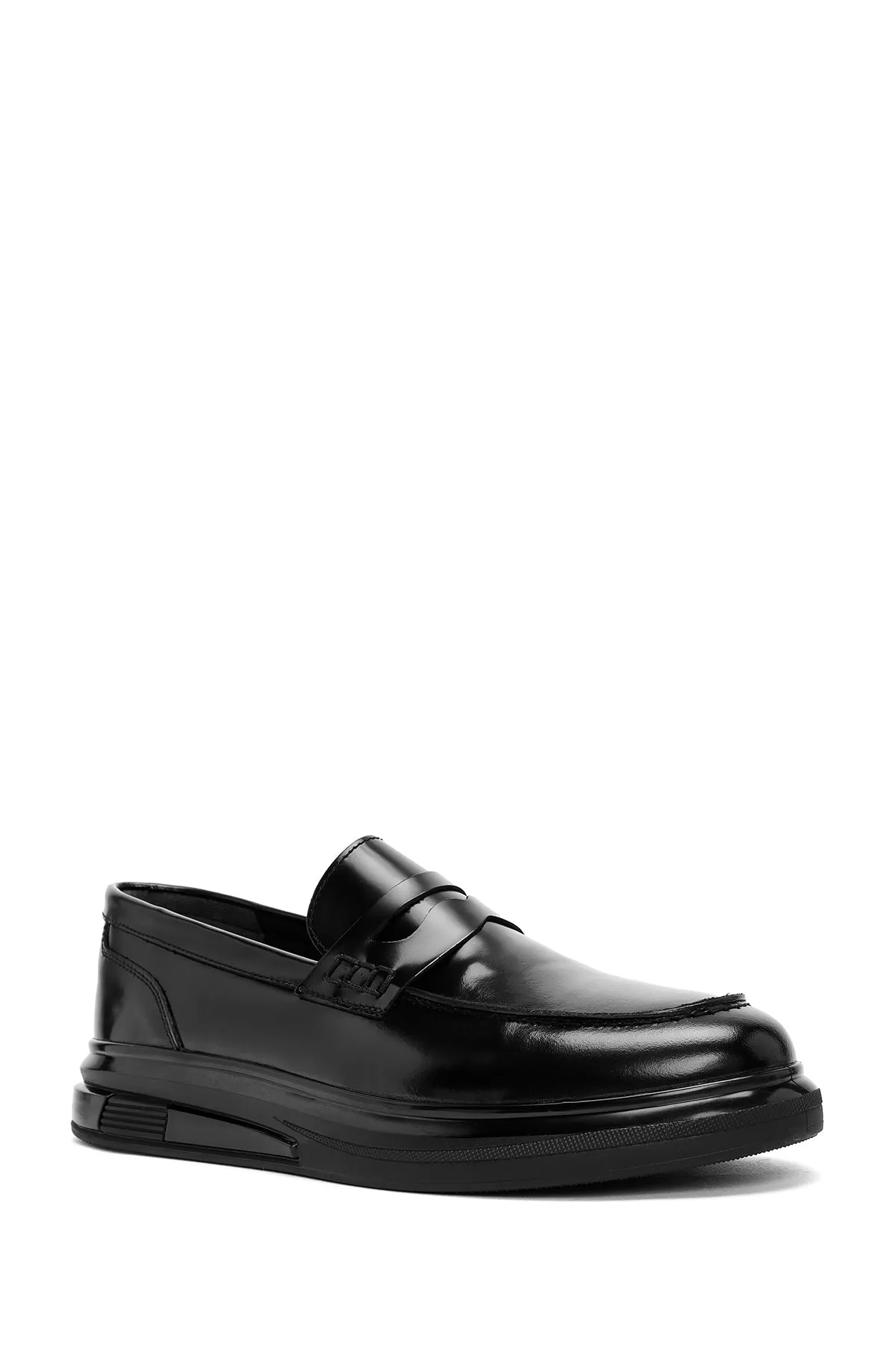 Erkek Siyah Deri Casual Loafer