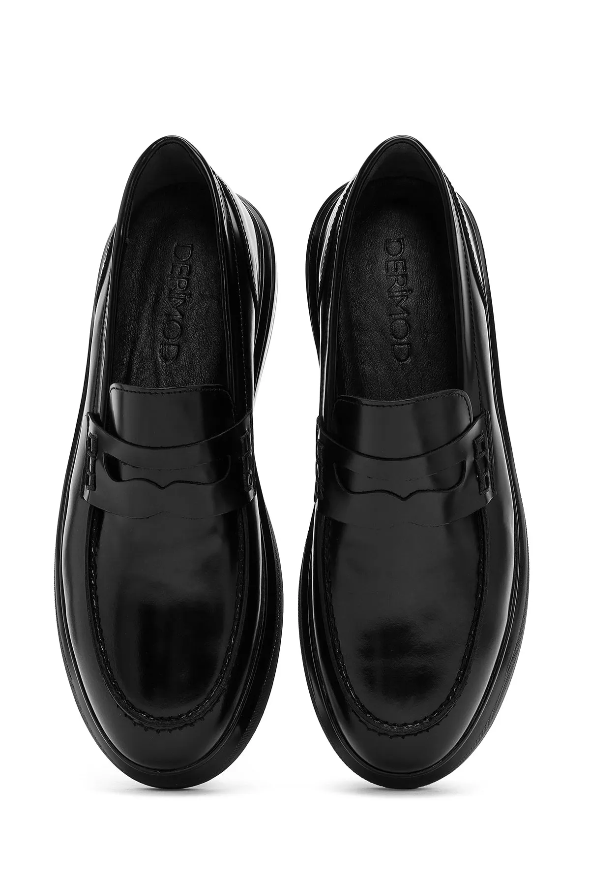 Erkek Siyah Deri Casual Loafer
