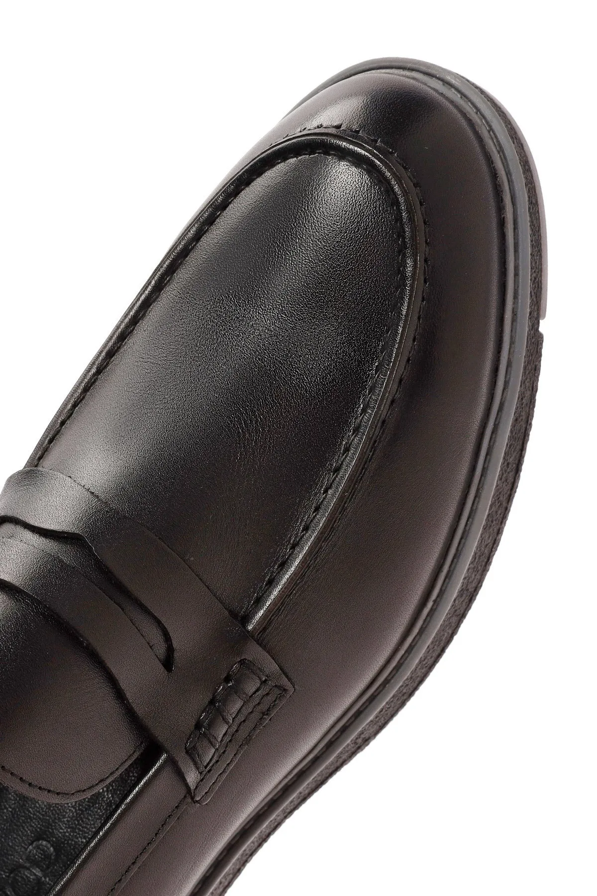 Erkek Siyah Deri Casual Loafer
