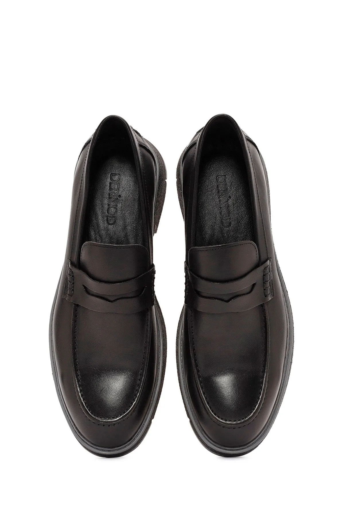 Erkek Siyah Deri Casual Loafer