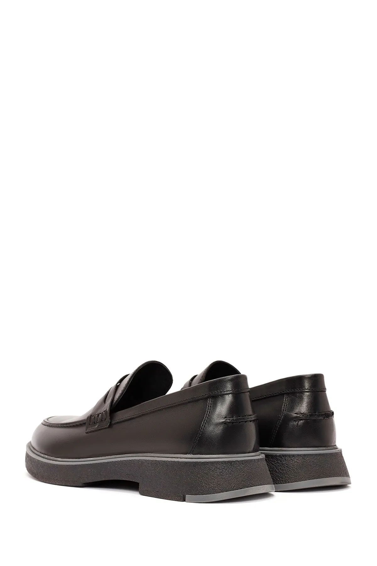Erkek Siyah Deri Casual Loafer