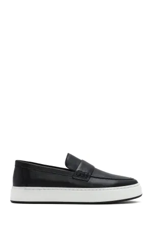 Erkek Siyah Deri Loafer