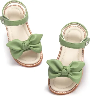 ESTINE Toddler/Little Kid Girls Bow Open Toe Flat Evening Dress Sandals