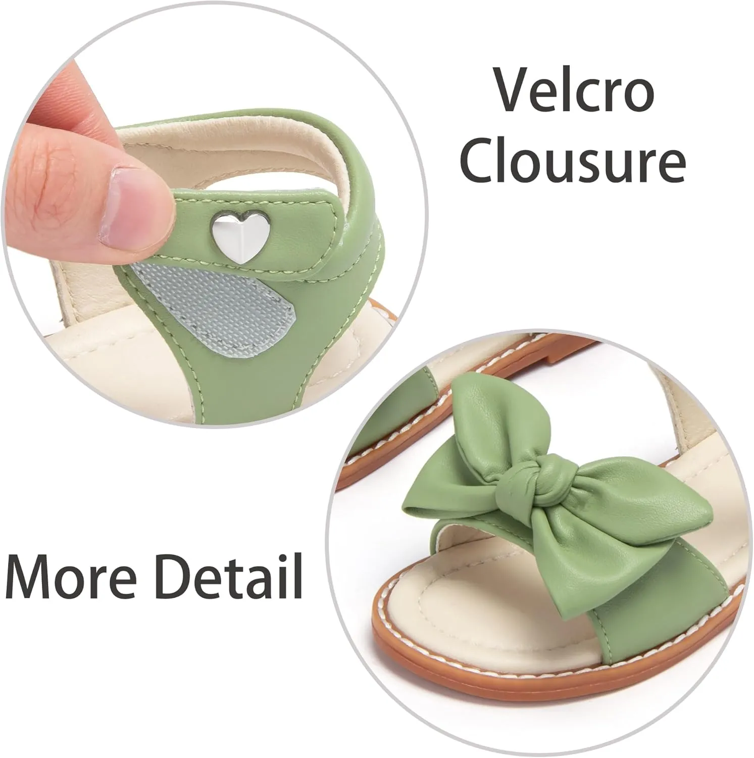 ESTINE Toddler/Little Kid Girls Bow Open Toe Flat Evening Dress Sandals