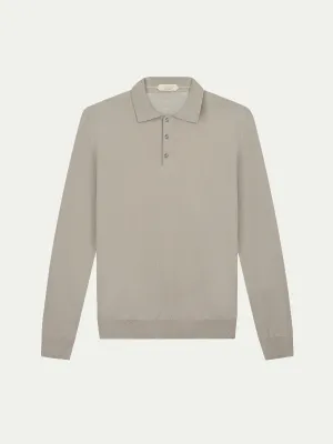 Extrafine Merino Polo Greige