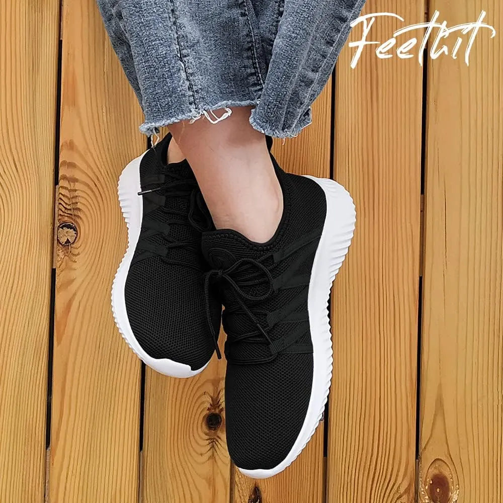 Feethit Womens Slip On Running Shoes Non Slip Walking Shoes Lightweight Gym Workout Shoes Breathable Fashion Sneakers