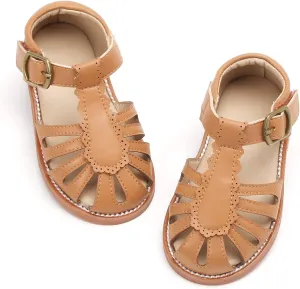 Felix & Flora Toddler Girls Sandals Soft Rubber Princess Flat Shoes Summer Flower Girl Shoes