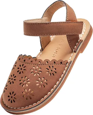 Felix & Flora Toddler Girls Sandals Soft Rubber Princess Flat Shoes Summer Flower Girl Shoes