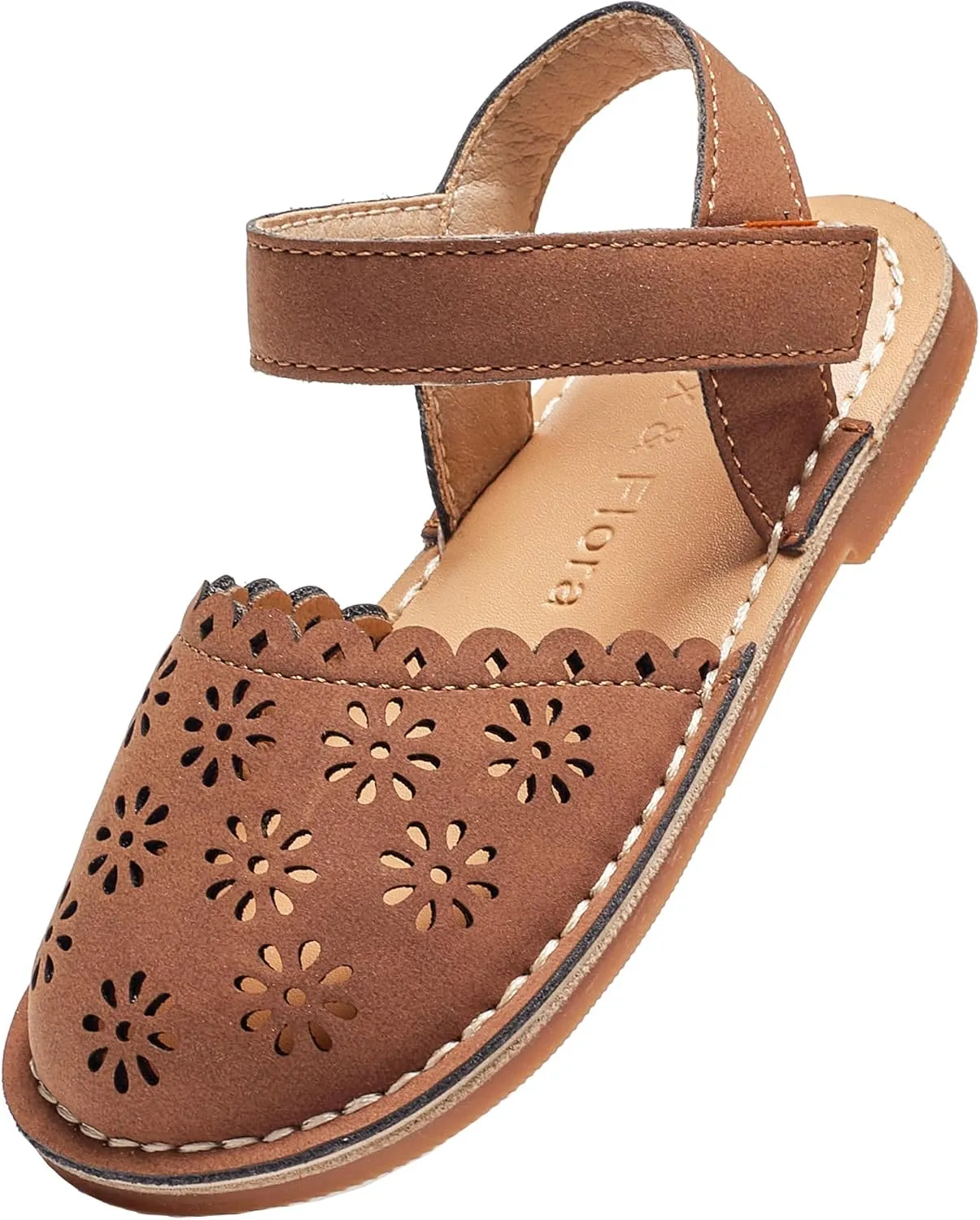 Felix & Flora Toddler Girls Sandals Soft Rubber Princess Flat Shoes Summer Flower Girl Shoes