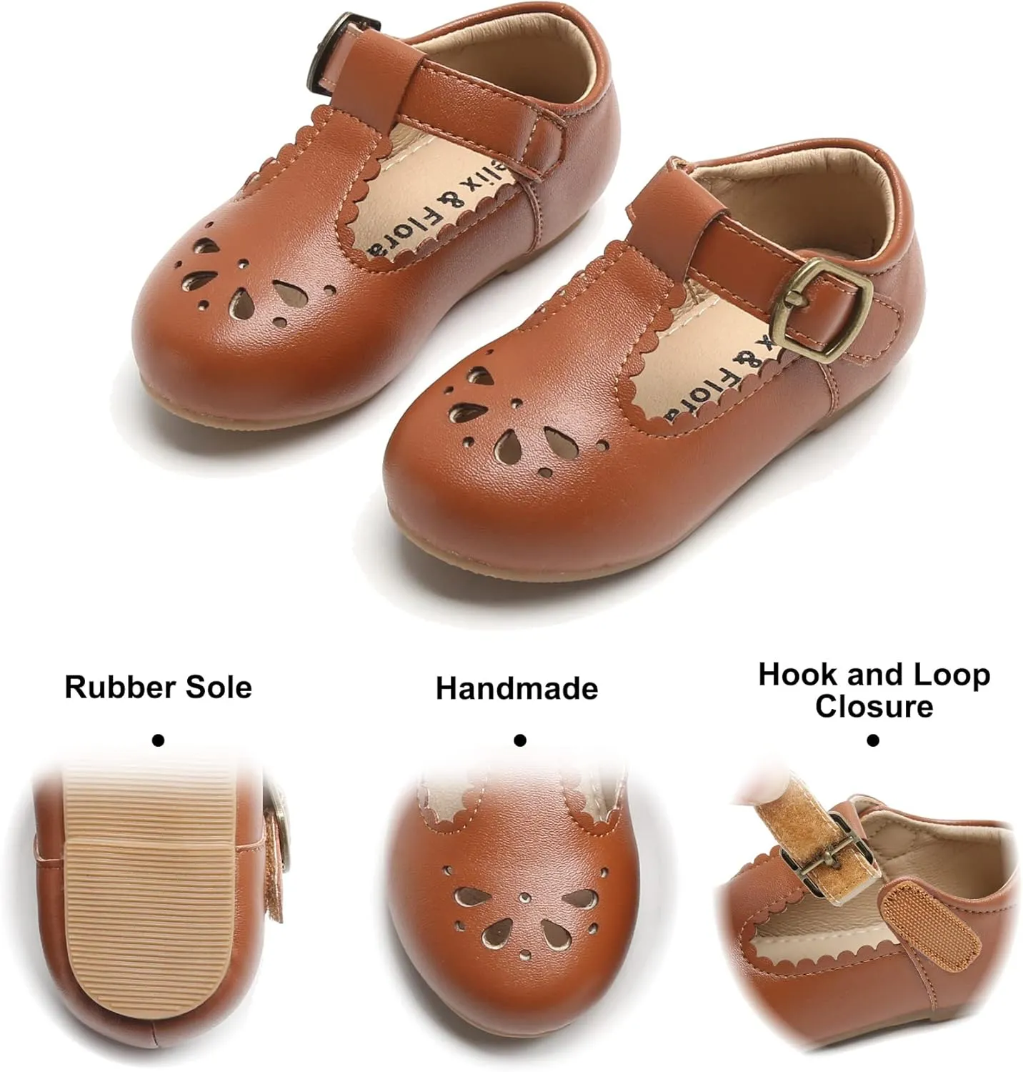 Felix & Flora Toddler Little Girl Flat Oxfords Dress Shoes - Mary Jane Princess for Girl Party School Shoes.
