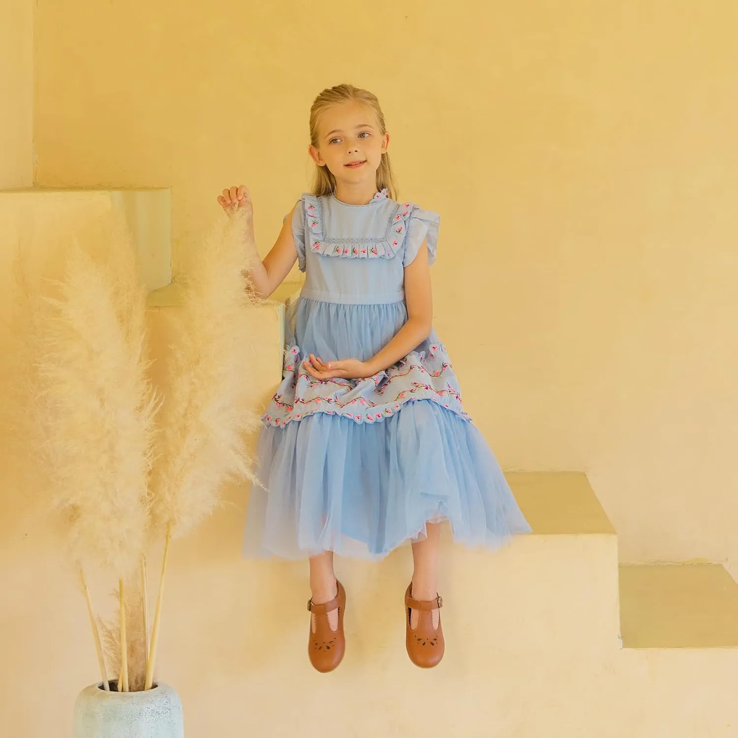 Felix & Flora Toddler Little Girl Flat Oxfords Dress Shoes - Mary Jane Princess for Girl Party School Shoes.