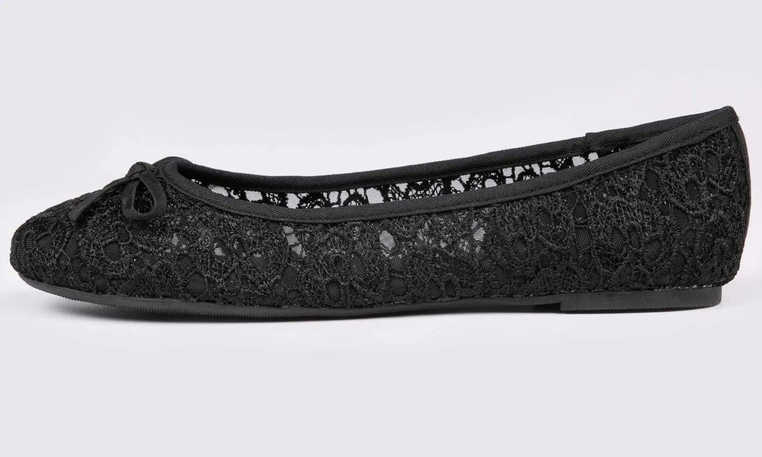 FEVERSOLE Round Toe Lace Ballet Crochet Flats Women's Comfy Breathable Shoes