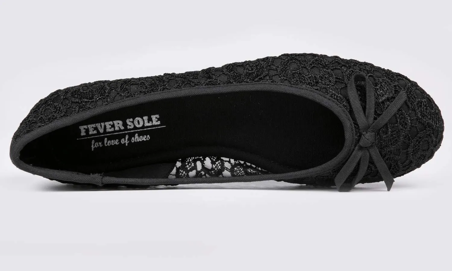 FEVERSOLE Round Toe Lace Ballet Crochet Flats Women's Comfy Breathable Shoes