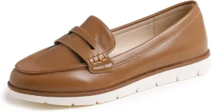 FEVERSOLE Women's Comfort Penny Loafer Geniune Leather Insole Flexible Walking Driving Shoes