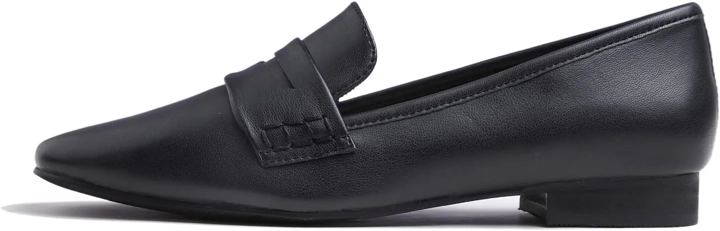 FEVERSOLE Women's Fashion Dress Comfort Low Heel Office Penny Loafer Flats