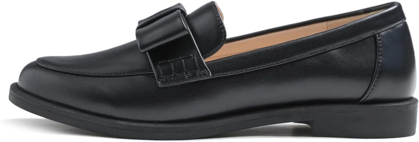 FEVERSOLE Women's Fashion Dress Comfort Low Heel Office Penny Loafer Flats