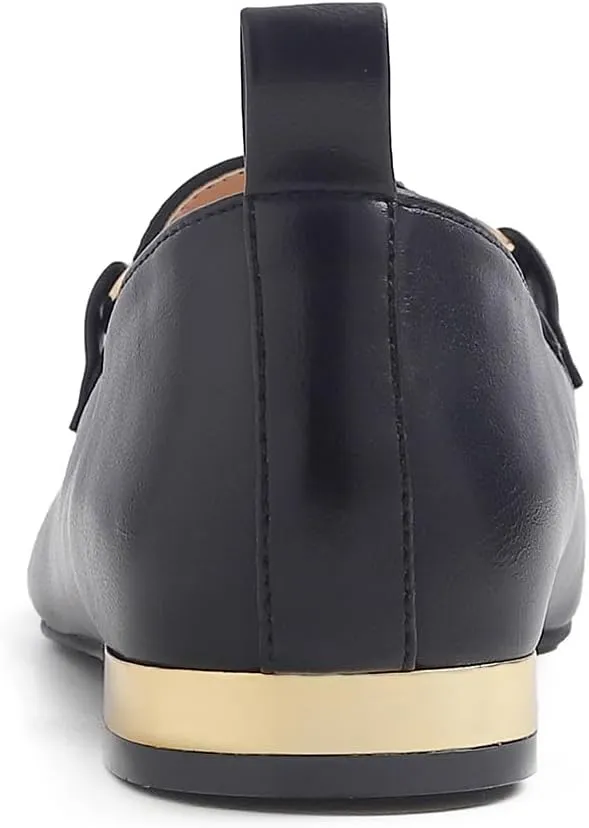 FEVERSOLE Women's Loafer Flat Pointed Deco Low Heel Fashion Slip On Dress Driving Office Shoes
