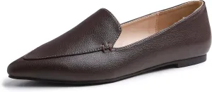 FEVERSOLE Women's Loafer Flat Pointed Fashion Slip On Comfort Driving Office Shoes