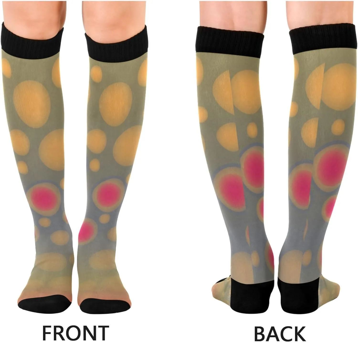 Fire Flame Mens Womens Crew Socks Calf Dress Socks Lightweight Comfy Long Socks 2 Pair Pack