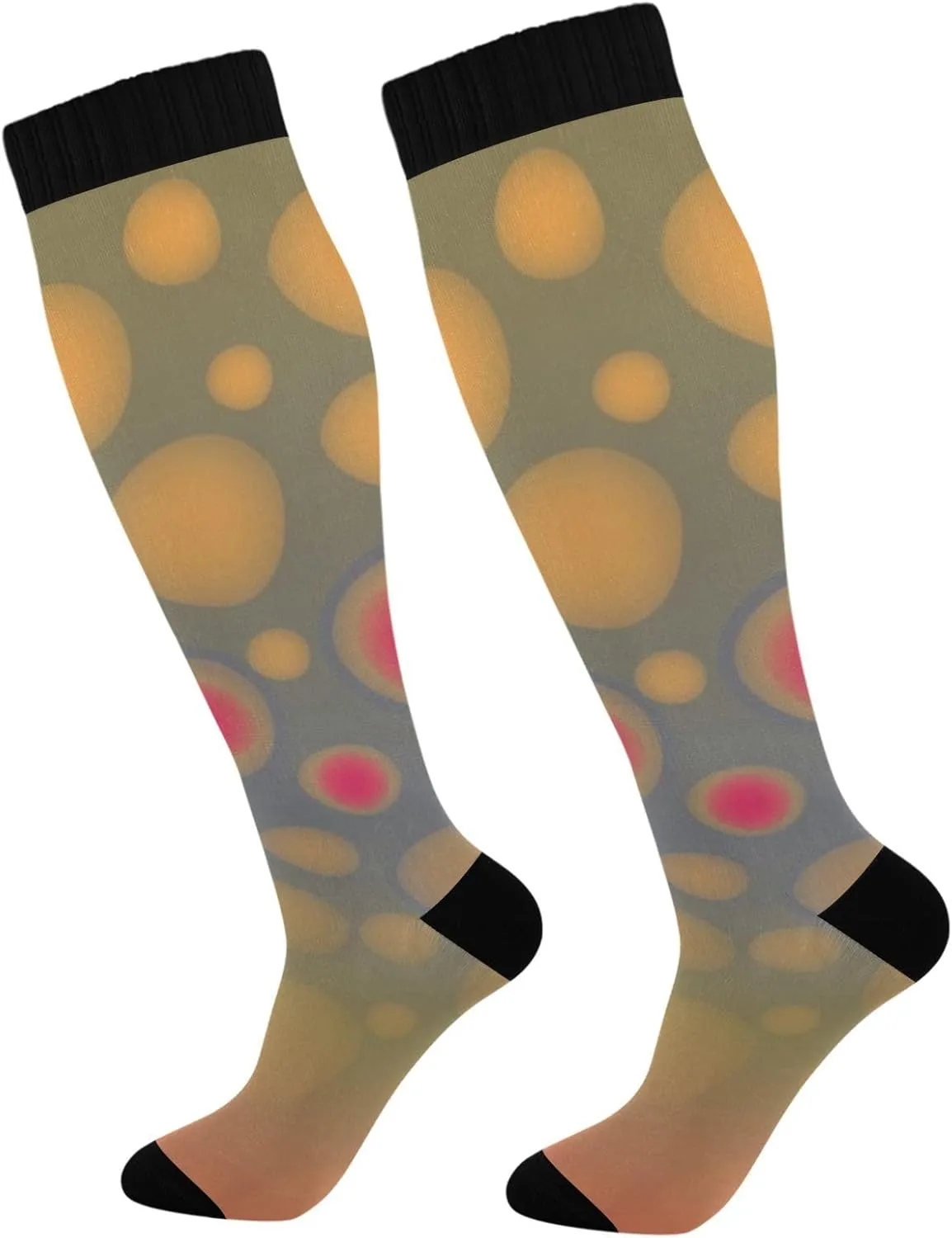 Fire Flame Mens Womens Crew Socks Calf Dress Socks Lightweight Comfy Long Socks 2 Pair Pack