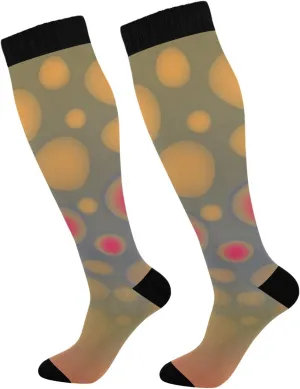 Fire Flame Mens Womens Crew Socks Calf Dress Socks Lightweight Comfy Long Socks 2 Pair Pack