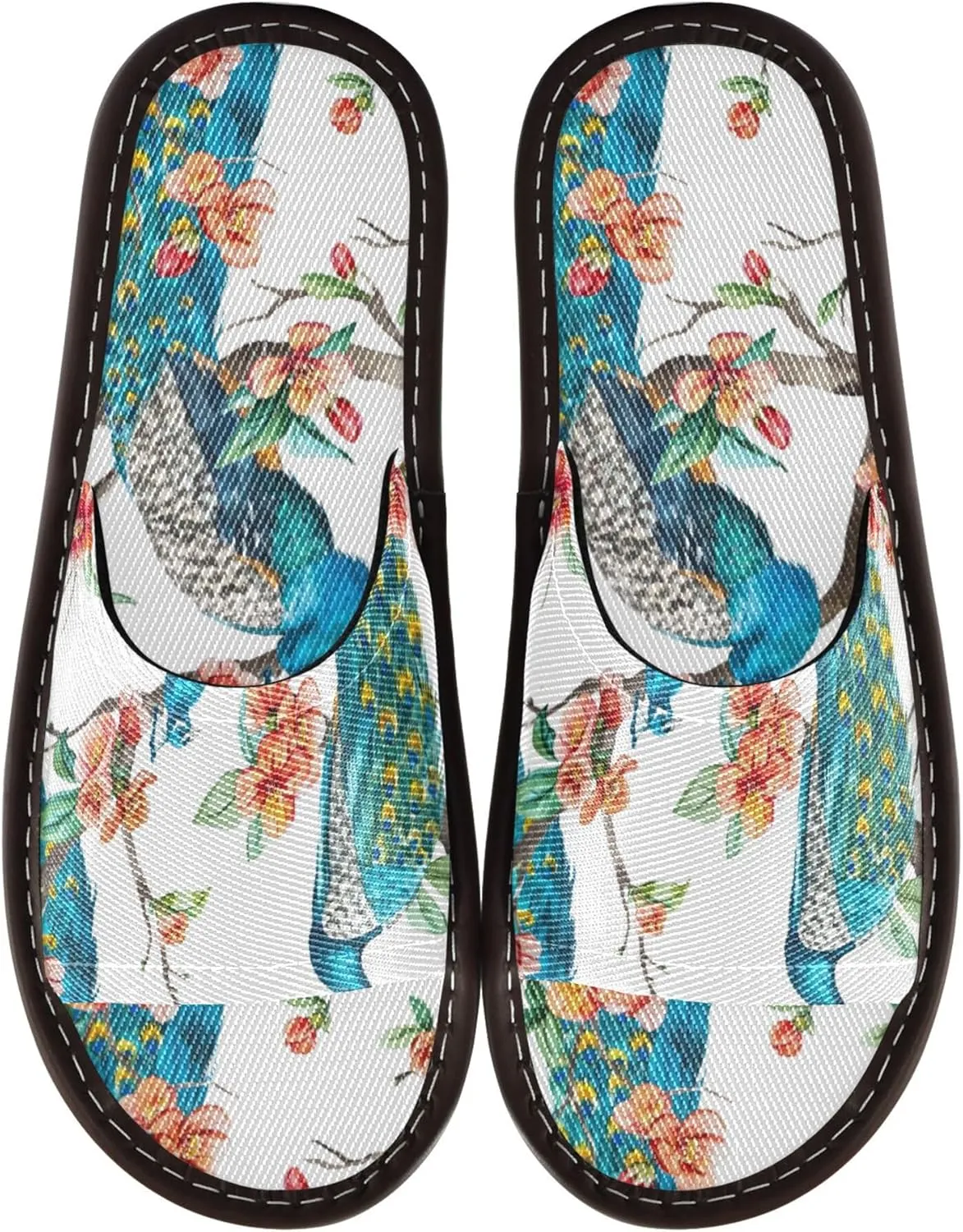 Fisyme Slippers for Women Men Slip-On Open Toe Indoor Outdoor House Shoes Home Slipper