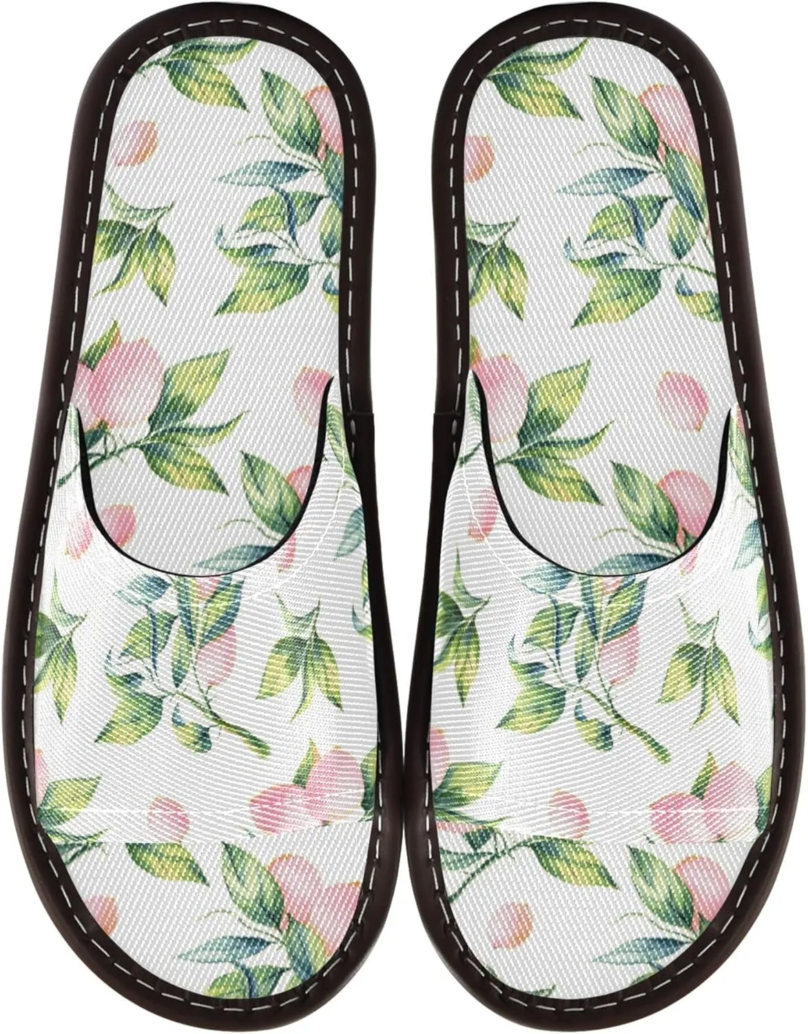 Fisyme Slippers for Women Men Slip-On Open Toe Indoor Outdoor House Shoes Home Slipper