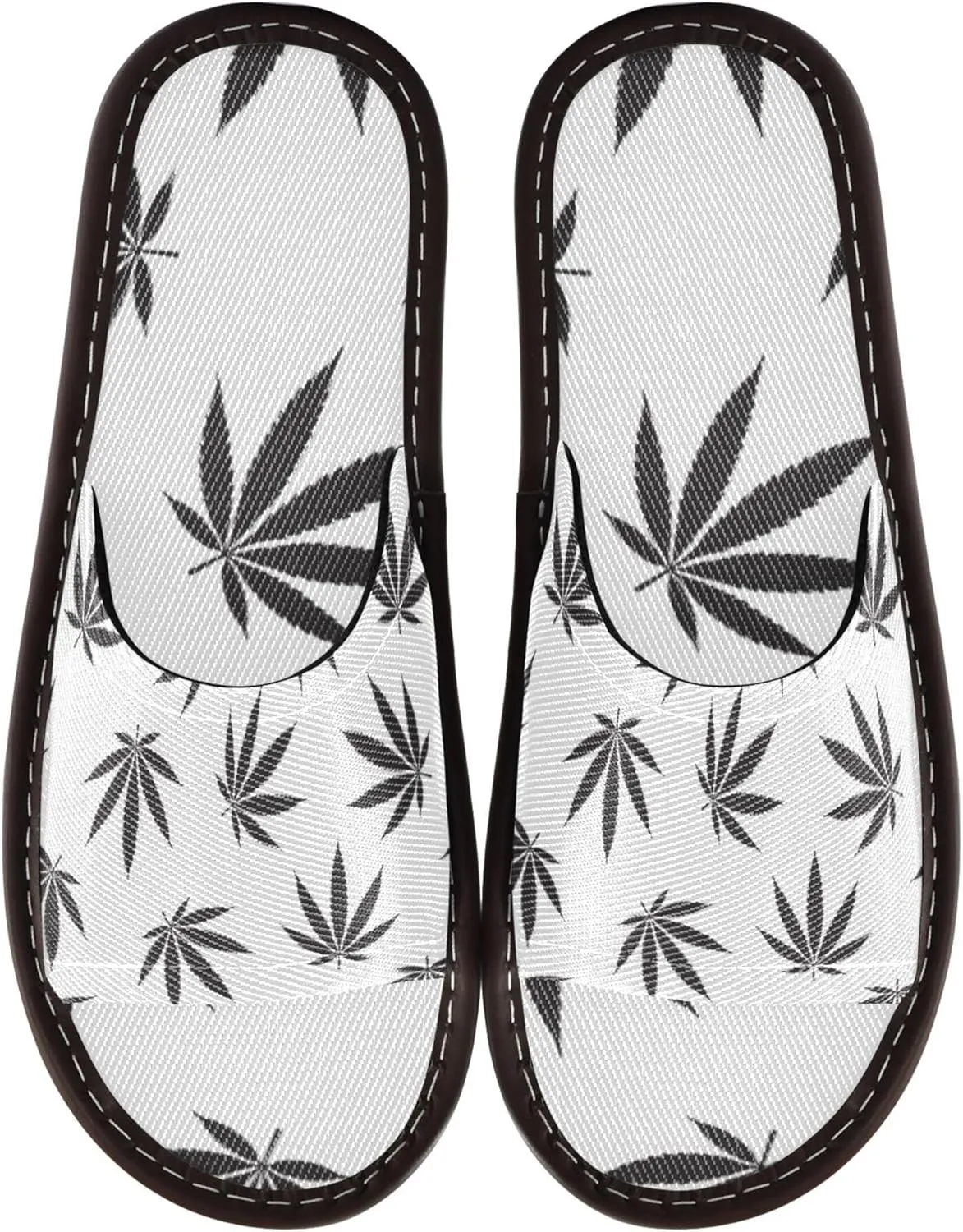 Fisyme Slippers for Women Men Slip-On Open Toe Indoor Outdoor House Shoes Home Slipper