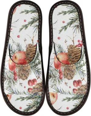 Fisyme Slippers for Women Men Slip-On Open Toe Indoor Outdoor House Shoes Home Slipper