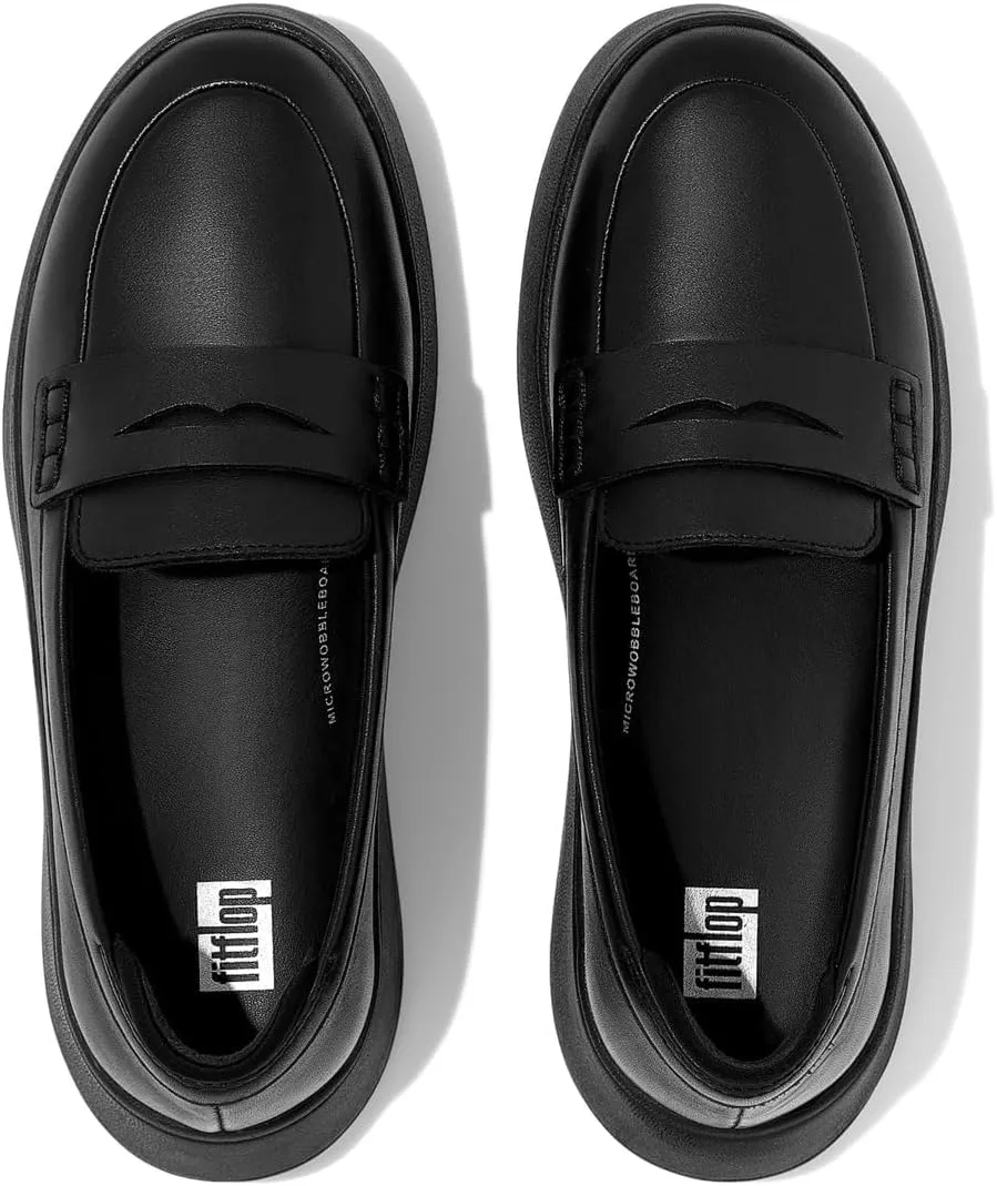 FitFlop Women's F-Mode Leather Flatform Penny Loafers