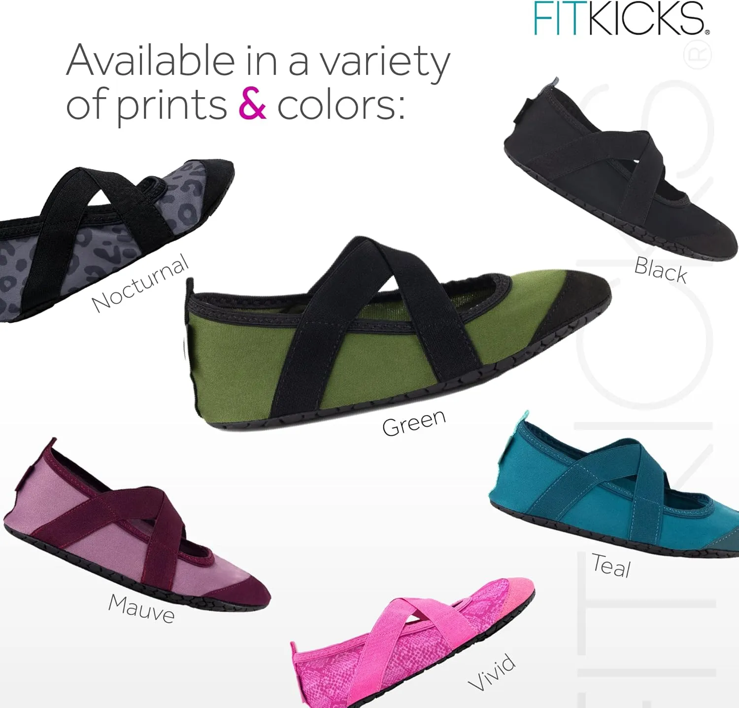 FITKICKS Crossovers Electric Jungle Collection Active Lifestyle Footwear Double Grip Straps Reinforced Toe Flexible Range of Motion Comfort Fit