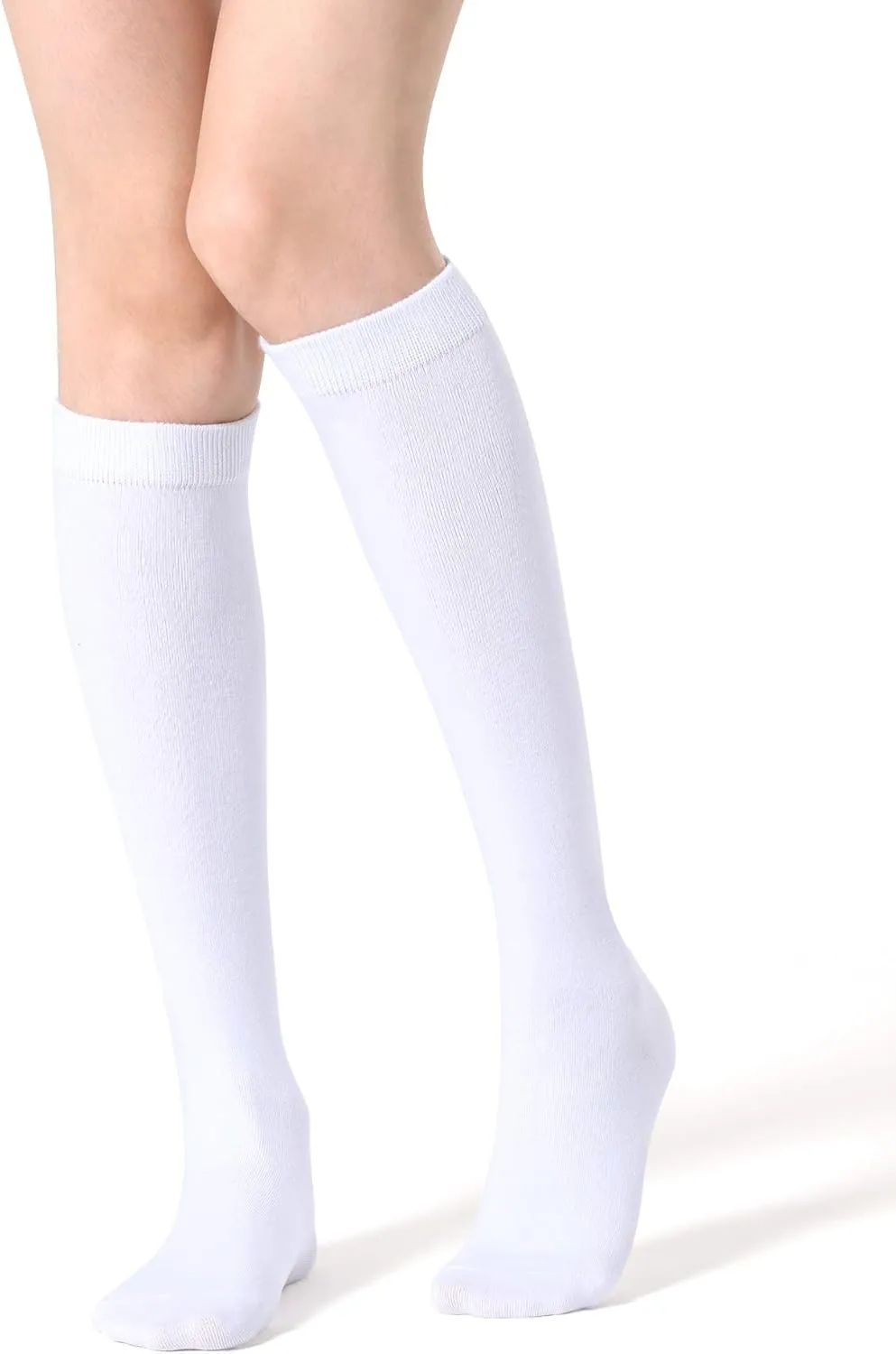 FITRELL Women's Knee High Socks Outdoor Sport Athletic Socks Casual Stripe Tube Socks 1-4 Pack