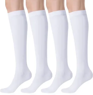 FITRELL Women's Knee High Socks Outdoor Sport Athletic Socks Casual Stripe Tube Socks 1-4 Pack