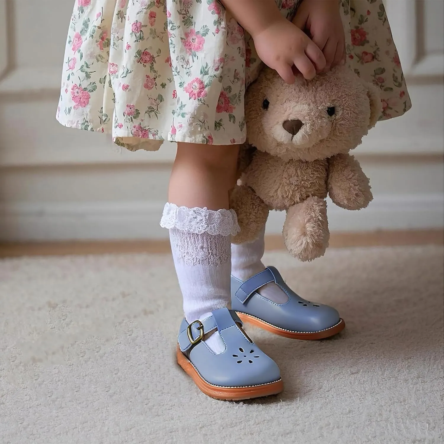 Flaryzone Toddler Little Girl Mary Jane School Uniform Oxfords Flat Dress Shoes