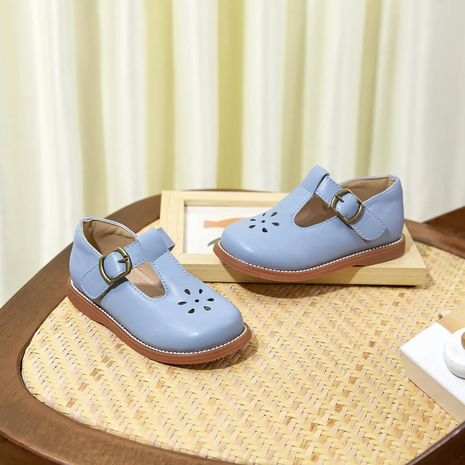 Flaryzone Toddler Little Girl Mary Jane School Uniform Oxfords Flat Dress Shoes