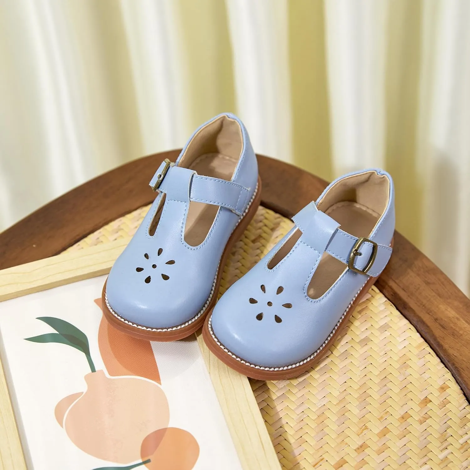 Flaryzone Toddler Little Girl Mary Jane School Uniform Oxfords Flat Dress Shoes