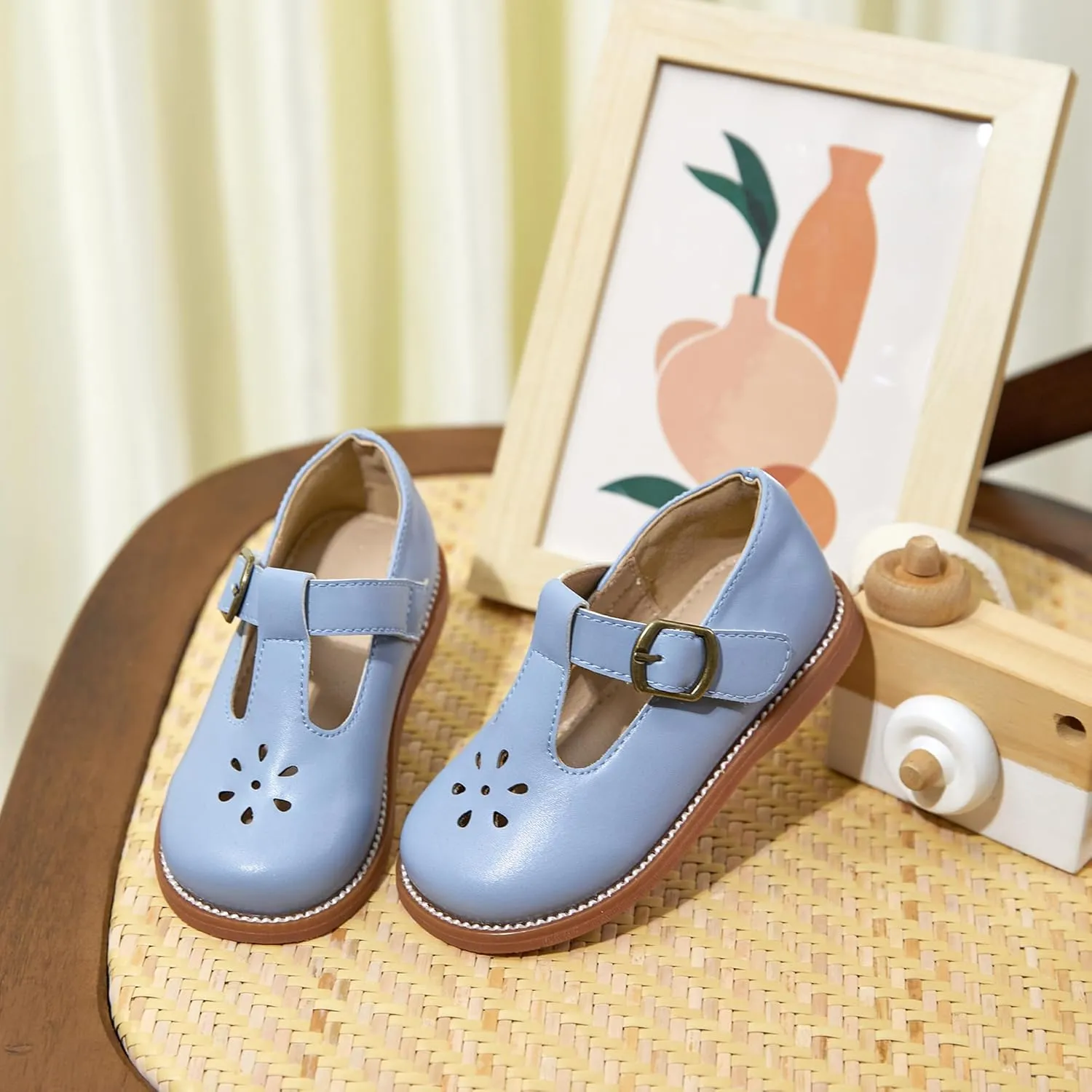 Flaryzone Toddler Little Girl Mary Jane School Uniform Oxfords Flat Dress Shoes